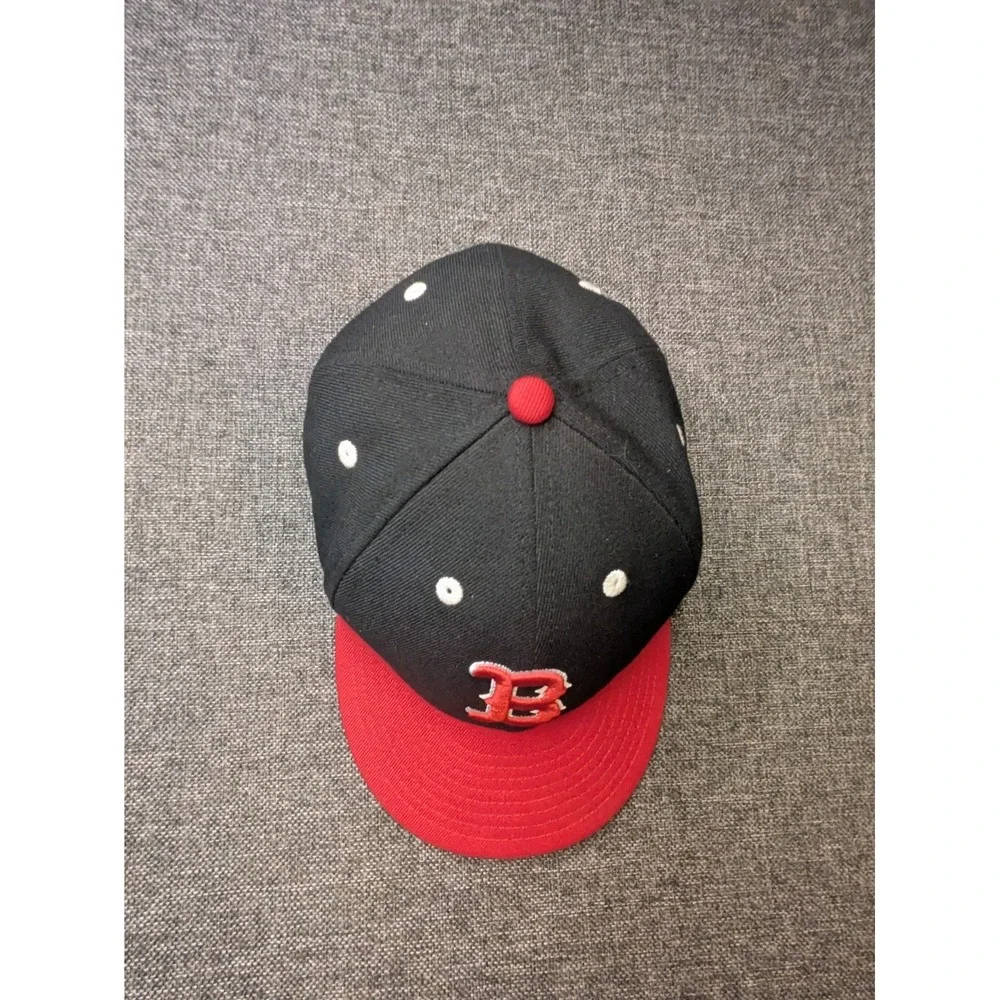 New Era Boston Red Sox Baseball Hat Cap MLB Adult Fitted 7 3/8 Red Brim Edition‎